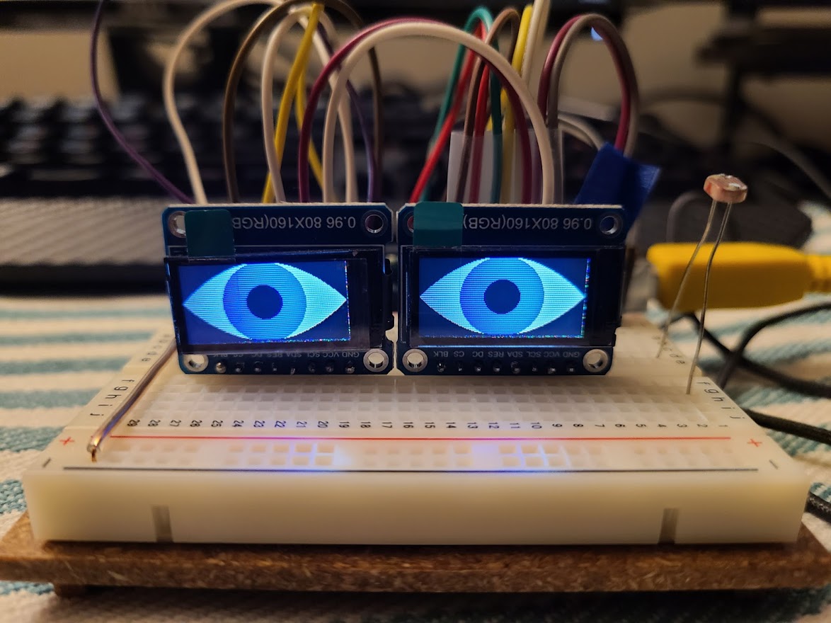 Wiring of the Eye OLEDs